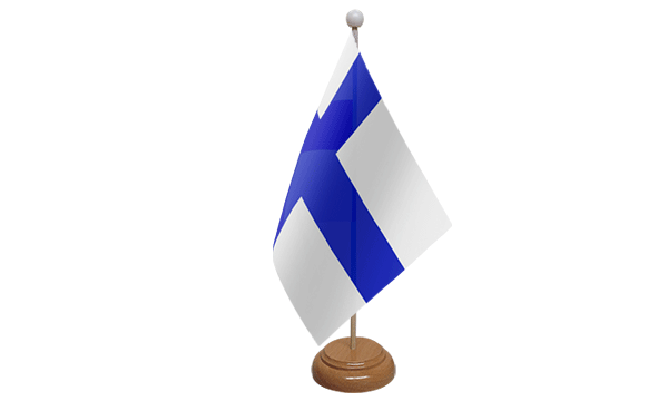 Finland Small Flag with Wooden Stand